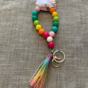 Colorful Beaded Keychain with Tassel